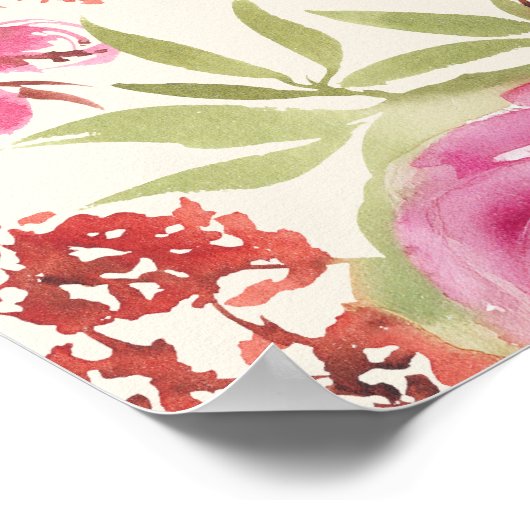 Boho Chic Watercolor Brautparty Willkommen Poster (Ecke)