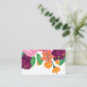 Boho Chic Watercolor Burgundy Pink Blume Visitenkarte (Stehend Vorderseite)