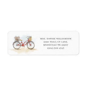 Boho Chic Watercolor Classic Bike Rücksendeadresse