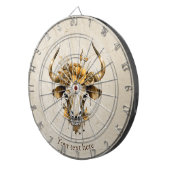 Boho Chic Watercolor Floral Cow Skull Dartscheibe (Vorderseite rechts)