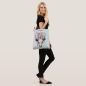Boho Chic Watercolor Floral Cow Skull Tasche (Am Model)