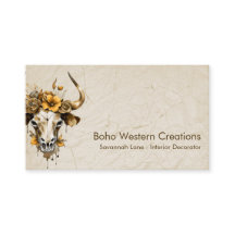 Boho Chic Watercolor Floral Cow Skull