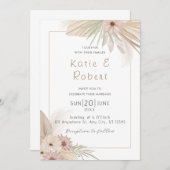 Boho Chic Watercolor Floral Wedding Einladung (Vorne/Hinten)