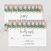 Boho Chic Watercolor Floral Wedding RSVP Karte (Vorne/Hinten)