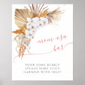 Boho Chic Watercolor Kinderdusche Mama-osa Bar Poster (Vorne)