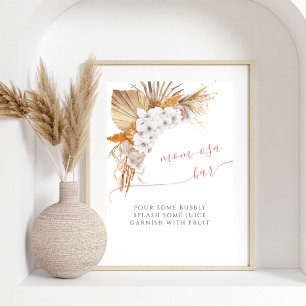 Boho Chic Watercolor Kinderdusche Mama-osa Bar Poster