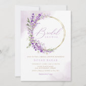 Boho Chic Watercolor Lavender Floral Brautparty Einladung (Vorderseite)