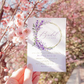 Boho Chic Watercolor Lavender Floral Brautparty Einladung