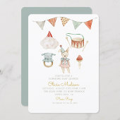 Boho Chic Watercolor Mushroom & Toys Kinderdusche Einladung