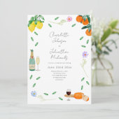 Boho Chic Watercolor Rustikale Sommerhochzeit Einladung (Stehend Vorderseite)