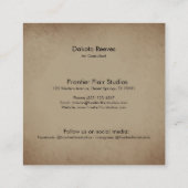 Boho Chic Watercolor Sonnenblumen Feder Kuh Skull Quadratische Visitenkarte (Rückseite)