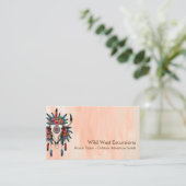 Boho Chic Watercolor Tribal Floral Cow Skull Visitenkarte (Stehend Vorderseite)