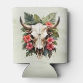 Boho Chic Watercolor Tropischer Kuhschädel Dosenkühler (Rückseite)