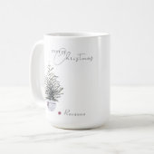 Boho Chic Watercolor Weihnachtsbaum Personalize Kaffeetasse (Vorderseite Links)