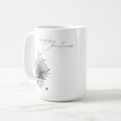 Boho Chic Watercolor Weihnachtsbaum White Kaffeetasse (Vorderseite Links)