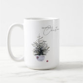 Boho Chic Watercolor Weihnachtsbaum White Kaffeetasse (Links)