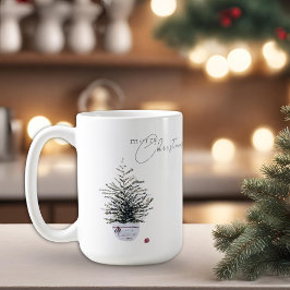 Boho Chic Watercolor Weihnachtsbaum White Kaffeetasse