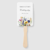 Boho-Chic-Watercolor-Wildflower-Hochzeitsprogramm Fächer (Vorderseite)