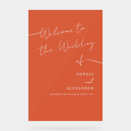 Boho Chic Wedding Acrylic Sign Welcome . Acrylschild (Vorderseite)