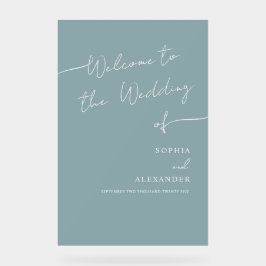 Boho Chic Wedding Acrylic Sign Willkommen. Acrylschild