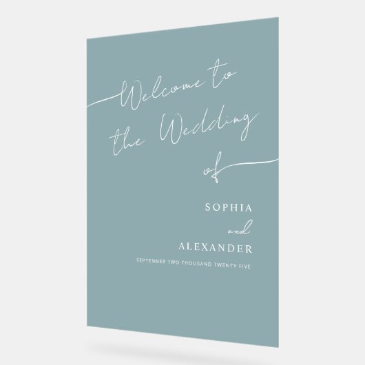 Boho Chic Wedding Acrylic Sign Willkommen. Acrylschild (Winkel)