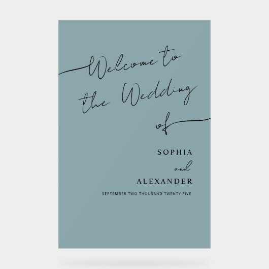 Boho Chic Wedding Acrylic Sign Willkommen. Acrylschild (Vorderseite)