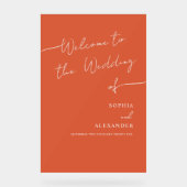 Boho Chic Wedding Acrylic Sign Willkommen. Acrylschild (Vorderseite)