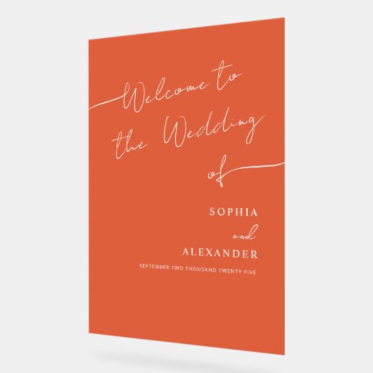 Boho Chic Wedding Acrylic Sign Willkommen. Acrylschild (Winkel)