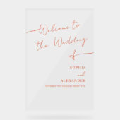 Boho Chic Wedding Acrylic Sign Willkommen. Acrylschild (Vorderseite)