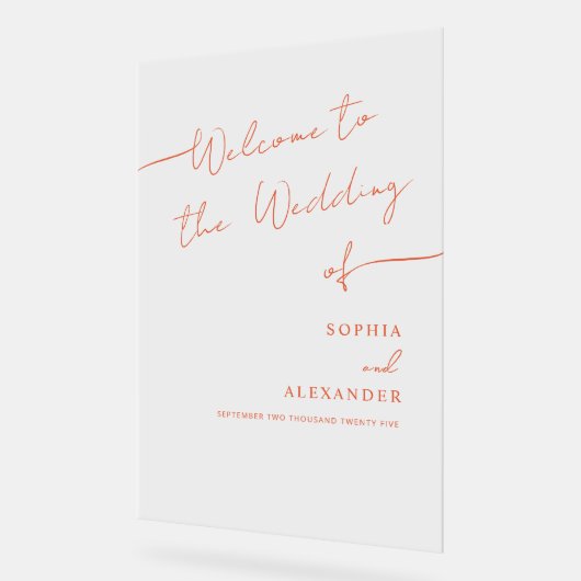 Boho Chic Wedding Acrylic Sign Willkommen. Acrylschild (Winkel)