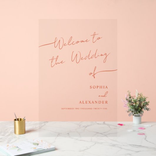 Boho Chic Wedding Acrylic Sign Willkommen. Acrylschild (Hochzeit)