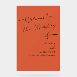 Boho Chic Wedding Acrylic Sign Willkommen. Acrylschild