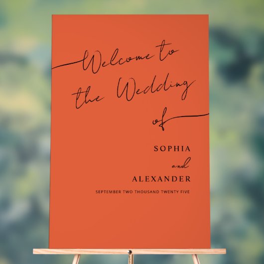 Boho Chic Wedding Acrylic Sign Willkommen. Acrylschild (Neutral)