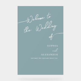 Boho Chic Wedding Acrylic Sign Willkommen. Acrylschild