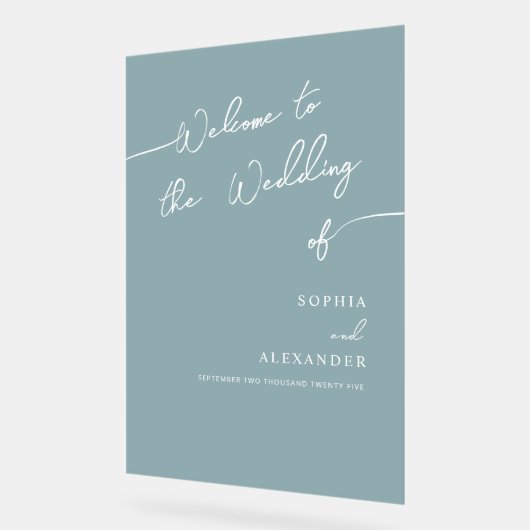 Boho Chic Wedding Acrylic Sign Willkommen. Acrylschild (Winkel)