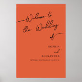 Boho Chic Wedding Acrylic Sign Willkommen. Poster (Vorne)