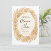 Boho Chic Wedding Einladung - Pampas Grass & Palm (Stehend Vorderseite)