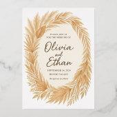 Boho Chic Wedding Einladung - Pampas Grass & Palm (Vorderseite)