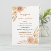 Boho Chic Wedding Invitation - Bearbeitbare Vorlag Einladung (Stehend Vorderseite)
