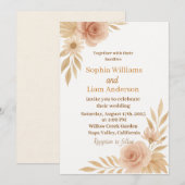 Boho Chic Wedding Invitation - Bearbeitbare Vorlag Einladung (Vorne/Hinten)