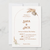 Boho Chic Wedding Invitation Pampas Grass Einladung (Vorderseite)