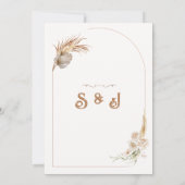Boho Chic Wedding Invitation Pampas Grass Einladung (Rückseite)