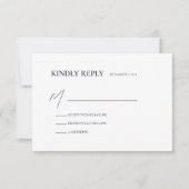 Boho Chic Wedding Minimalistisch Wedding RSVP Card Karte (Vorderseite)