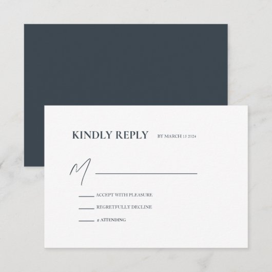 Boho Chic Wedding Minimalistisch Wedding RSVP Card Karte (Vorne/Hinten)