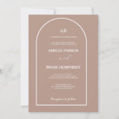 Boho Chic Wedding Modern Arch Minimalistische Hoch Einladung (Vorderseite)