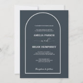 Boho Chic Wedding Modern Arch Minimalistische Hoch Einladung (Vorderseite)