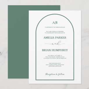 Boho Chic Wedding Modern Arch Minimalistische Hoch Einladung
