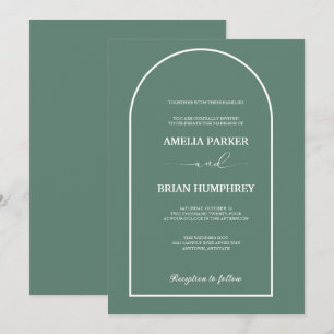 Boho Chic Wedding Modern Arch Minimalistische Hoch Einladung