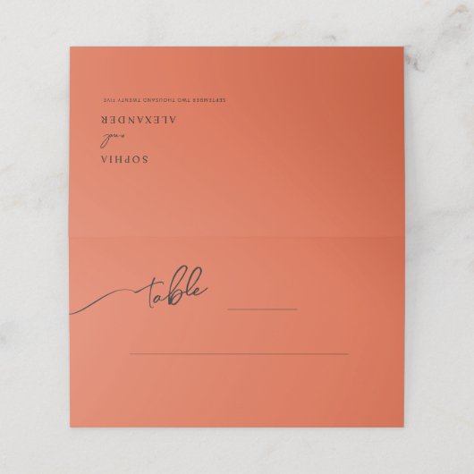 Boho-chic wedding Place & Escort Karten (Außenseite Aufgefaltet)