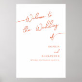 Boho Chic Wedding Poster Sign Willkommen. (Vorne)